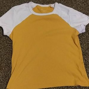 yellow and white croptop